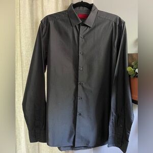 Alfani Silver / Gray Fitted Button-Down